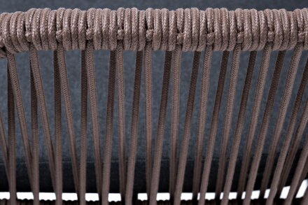 Плетеный стул из роупа Лион коричневый, ткань темно-серая в Казани 