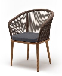 Плетеный стул Марсель серо-коричневый из дуба