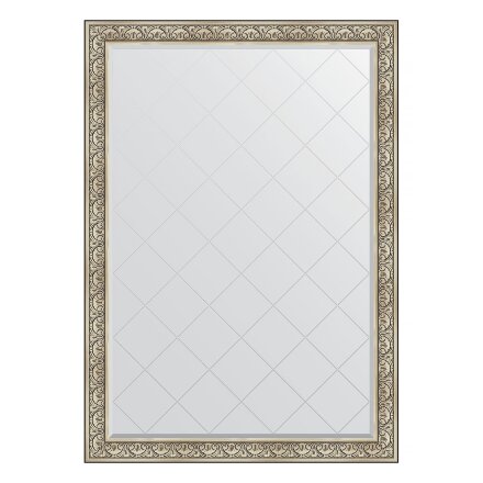 Зеркало с гравировкой в багетной раме Evoform барокко серебро 106 мм 135x190 см в Казани 