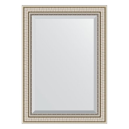 Зеркало с фацетом в багетной раме Evoform серебряный акведук 93 мм 77х107 см в Казани 