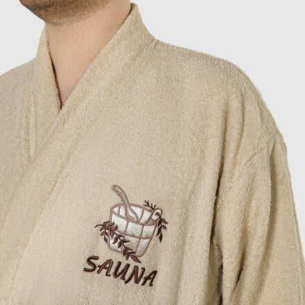 Халат мужской махровый Asil Sauna Kimono brown L в Казани 