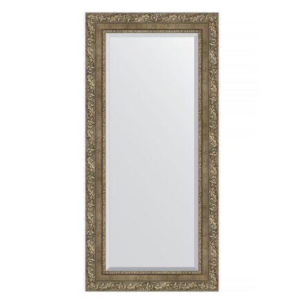 Зеркало с фацетом в багетной раме Evoform виньетка античная латунь 85 мм 55х115 см в Казани 