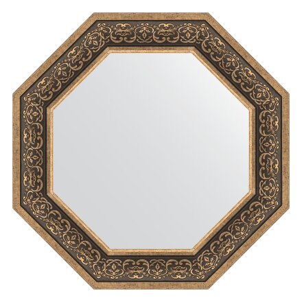 Зеркало в багетной раме Evoform вензель серебряный 101 мм 69,4х69,4 см в Казани 