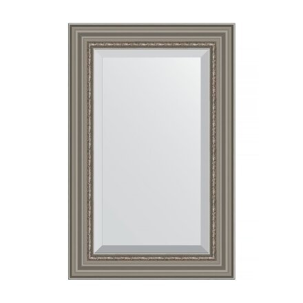 Зеркало с фацетом в багетной раме Evoform римское серебро 88 мм 56х86 см в Казани 