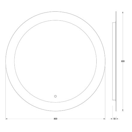 Зеркало Evoform с LED-подсветкой 19,5 W Ø80 см Сенсорный выключатель Нейтральный белый свет в Казани 