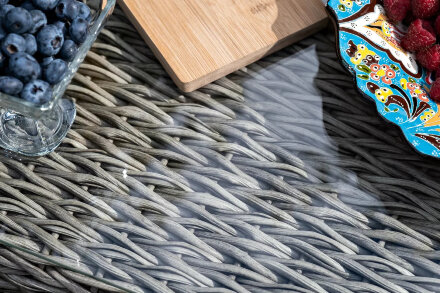 Журнальный столик из искусственного ротанга гиацинт Кальяри серый в Казани 