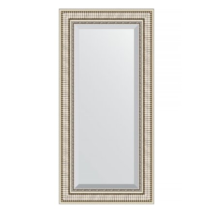 Зеркало с фацетом в багетной раме Evoform серебряный акведук 93 мм 57х117 см в Казани 