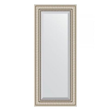 Зеркало с фацетом в багетной раме Evoform серебряный акведук 93 мм 57х137 см в Казани 
