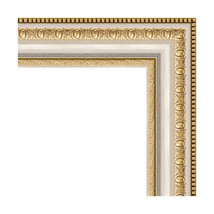 Зеркало в багетной раме Evoform золотые бусы на серебре 60 мм 75х155 см в Казани 