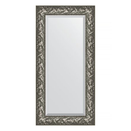 Зеркало с фацетом в багетной раме Evoform византия серебро 99 мм 59х119 см в Казани 