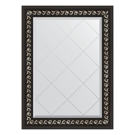 Зеркало с гравировкой в багетной раме Evoform черный ардеко 81 мм 65x87 см в Казани 