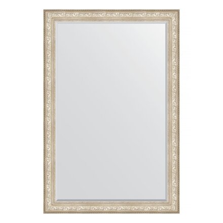 Зеркало с фацетом в багетной раме Evoform виньетка серебро 109 мм 120х180 см в Казани 