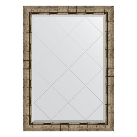Зеркало с гравировкой в багетной раме Evoform серебряный бамбук 73 мм 73x101 см в Казани 