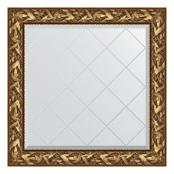 Зеркало с гравировкой в багетной раме Evoform византия золото 99 мм 89x89 см