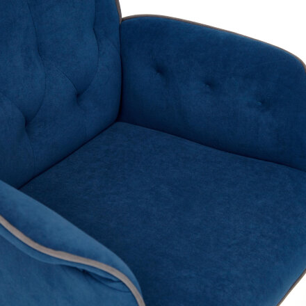 Кресло ТС 64х47х132 см флок синий в Казани 