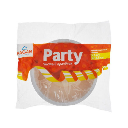 Набор тарелок Paclan Party Чистый праздник 18,5 см 6 шт в Казани 
