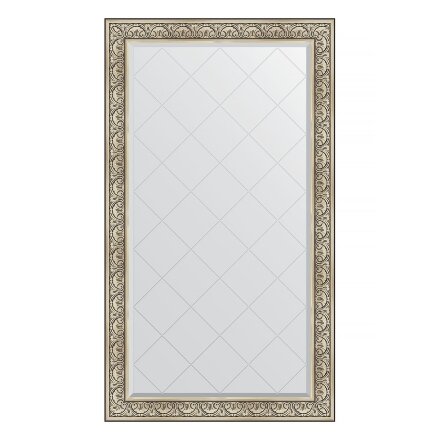 Зеркало с гравировкой в багетной раме Evoform барокко серебро 106 мм 100x175 см в Казани 