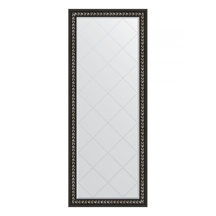 Зеркало напольное с гравировкой в багетной раме Evoform черный ардеко 81 мм 80x199 см в Казани 