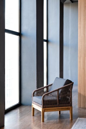 Плетеное кресло из роупа Канны дуб, серо-коричневое в Казани 