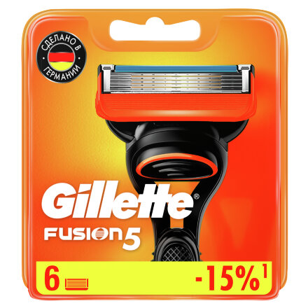 Сменные кассеты для мужской бритвы Gillette Fusion5 Power, с 5 лезвиями, c точным триммером для труднодоступных мест, для гладкого бритья надолго, 6 шт в Казани 