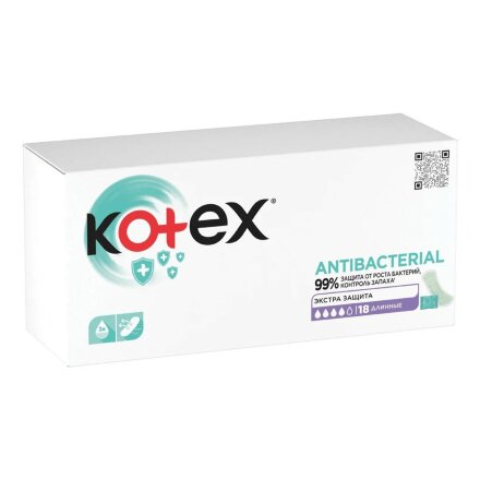Прокладки ежедневные Kotex антибактериальные 18 шт в Казани 