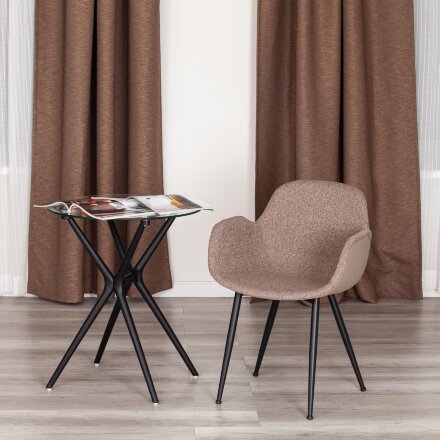 Кресло TC коричневое с черным металл, экокожа, ткань 55х58х81 см в Казани 