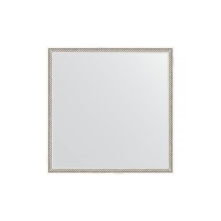 Зеркало в багетной раме Evoform витое серебро 28 мм 58х58 см в Казани 