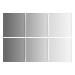 Зеркальная плитка Evoform с фацетом 10 mm - комплект 6 шт квадрат 15х15 см; серебро