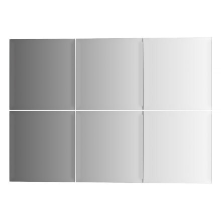 Зеркальная плитка Evoform с фацетом 10 mm - комплект 6 шт квадрат 15х15 см; серебро в Казани 