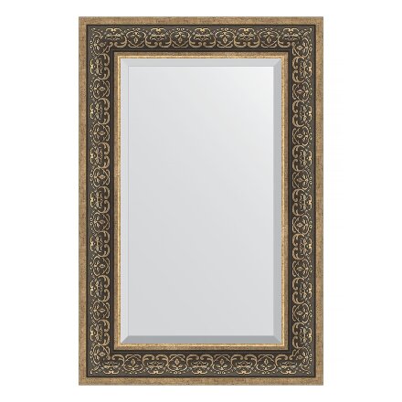 Зеркало с фацетом в багетной раме Evoform вензель серебряный 101 мм 59х89 см в Казани 