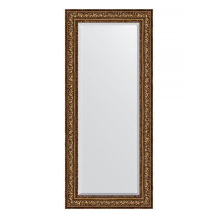 Зеркало с фацетом в багетной раме Evoform виньетка состаренная бронза 109 мм 70х160 см в Казани 