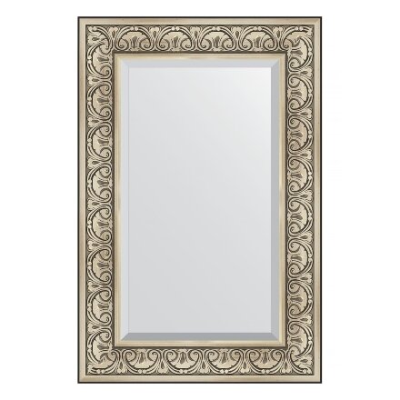 Зеркало с фацетом в багетной раме Evoform барокко серебро 106 мм 60х90 см в Казани 