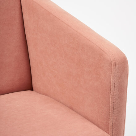 Кресло ТС 61х39х98 см флок хром розовый в Казани 