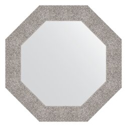 Зеркало в багетной раме Evoform чеканка серебряная 90 мм  66,6х66,6 см