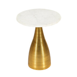 Столик кофейный SDM 40.7x40.7x52.7 алюминиевый сплав/мрамор золотой