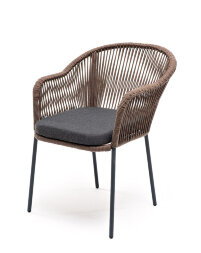 Плетеный стул из роупа Лион серо-коричневый