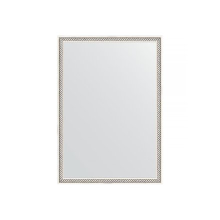Зеркало в багетной раме Evoform витое серебро 28 мм 48х68 см в Казани 