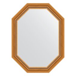 Зеркало в багетной раме Evoform состаренное золото с плетением 70 мм 63x83 см