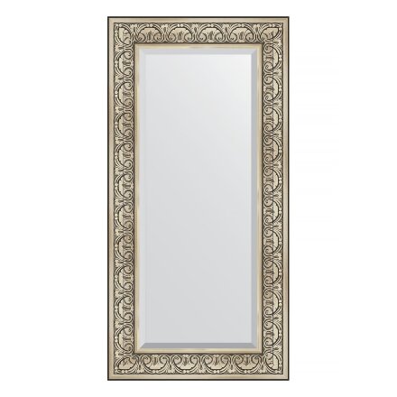 Зеркало с фацетом в багетной раме Evoform барокко серебро 106 мм 60х120 см в Казани 