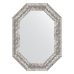 Зеркало в багетной раме Evoform волна хром 90 мм 56x76 см