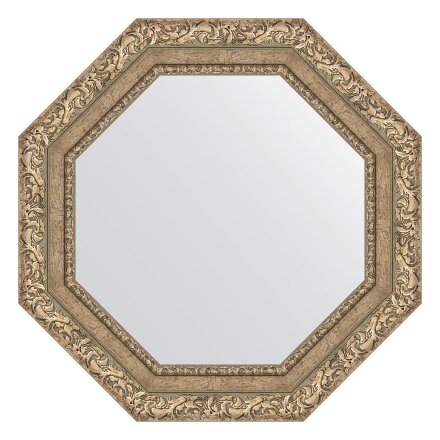 Зеркало в багетной раме Evoform виньетка античное серебро 85 мм 60x60 см в Казани 