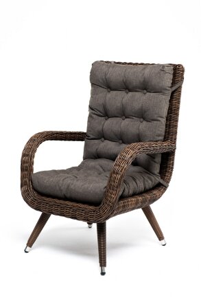 Кресло из искусственного ротанга Толедо коричневое в Казани 