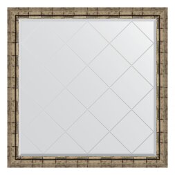 Зеркало с гравировкой в багетной раме Evoform серебряный бамбук 73 мм 103x103 см