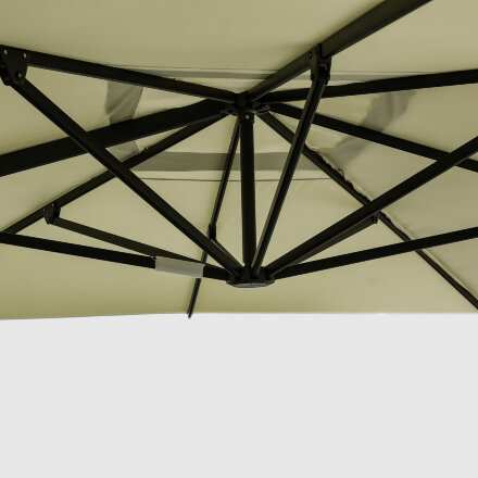 Зонт садовый Bizzotto Aries бежевый 300х400х270 см с подставкой в Казани 
