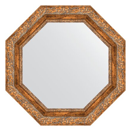 Зеркало в багетной раме Evoform виньетка античная бронза 85 мм 60x60 см в Казани 