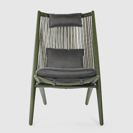 Кресло Bizzotto Aloha зелёное с подушками 66х84х98 см в Казани 