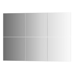Зеркальная плитка Evoform с фацетом 10 mm - комплект 6 шт квадрат 25х25 см; серебро