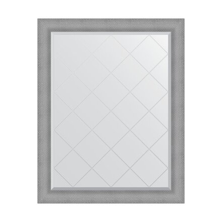 Зеркало с гравировкой в багетной раме Evoform серебряная кольчуга 88 мм 97x122 см в Казани 