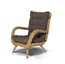 Кресло из искусственного ротанга Толедо соломенное