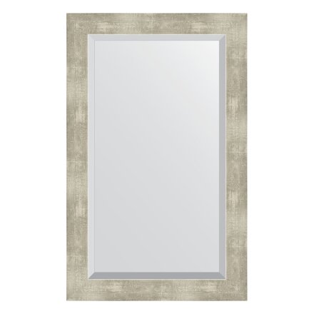 Зеркало с фацетом в багетной раме Evoform алюминий 61 мм 51х81 см в Казани 